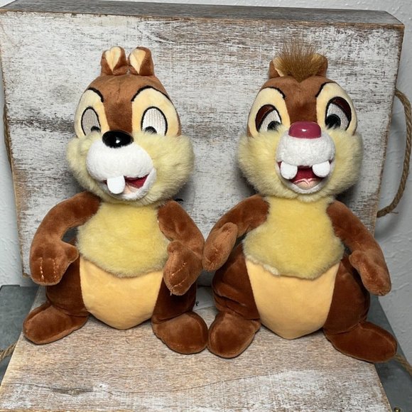 Lot of 2 Disney World Chip And Dale Plush Toy Stuffed Animal Beanie Chip… - Picture 1 of 11